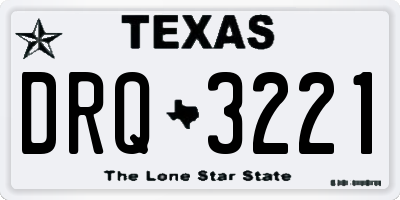 TX license plate DRQ3221