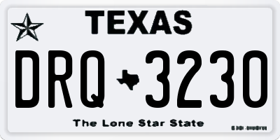 TX license plate DRQ3230