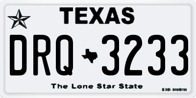 TX license plate DRQ3233