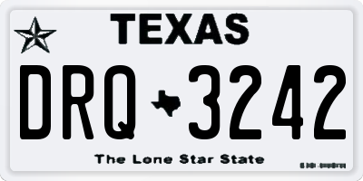 TX license plate DRQ3242