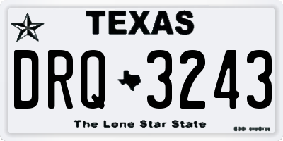 TX license plate DRQ3243