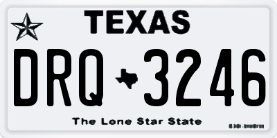 TX license plate DRQ3246