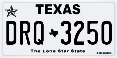 TX license plate DRQ3250