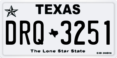 TX license plate DRQ3251