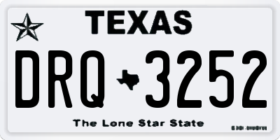 TX license plate DRQ3252