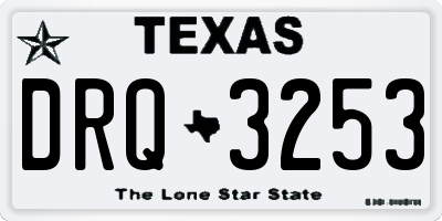 TX license plate DRQ3253