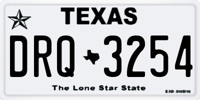 TX license plate DRQ3254