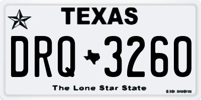 TX license plate DRQ3260