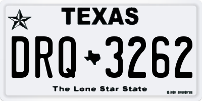TX license plate DRQ3262