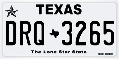 TX license plate DRQ3265