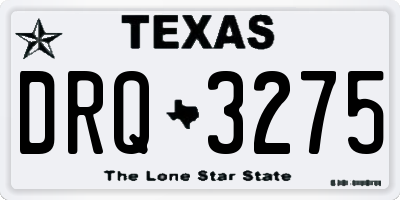 TX license plate DRQ3275