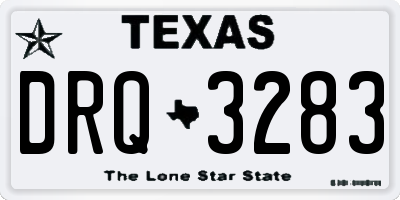 TX license plate DRQ3283