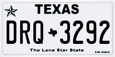TX license plate DRQ3292