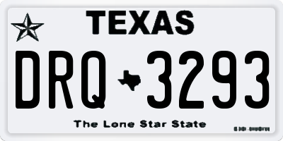 TX license plate DRQ3293
