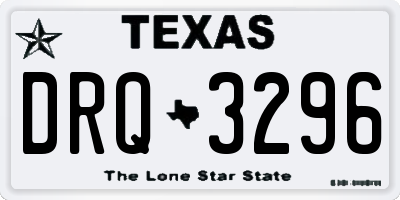 TX license plate DRQ3296