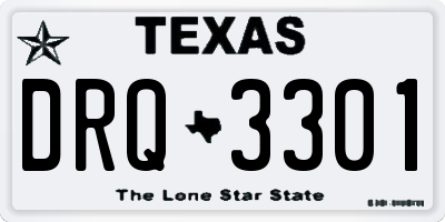 TX license plate DRQ3301