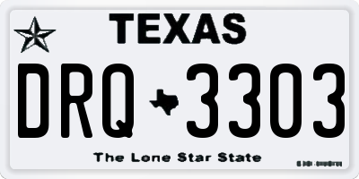 TX license plate DRQ3303