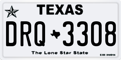 TX license plate DRQ3308