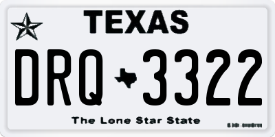 TX license plate DRQ3322