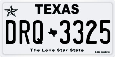 TX license plate DRQ3325
