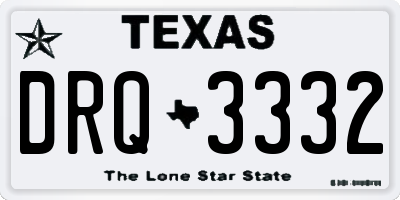 TX license plate DRQ3332