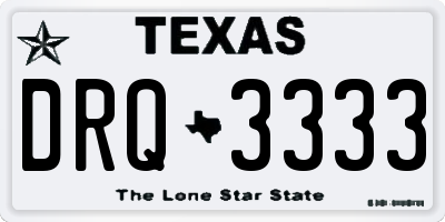 TX license plate DRQ3333