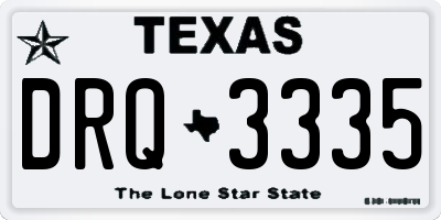 TX license plate DRQ3335