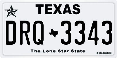 TX license plate DRQ3343