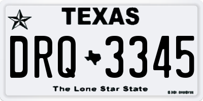 TX license plate DRQ3345