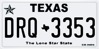 TX license plate DRQ3353