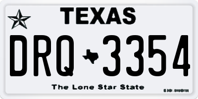 TX license plate DRQ3354