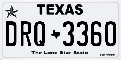 TX license plate DRQ3360