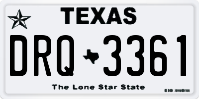 TX license plate DRQ3361