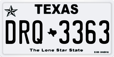 TX license plate DRQ3363
