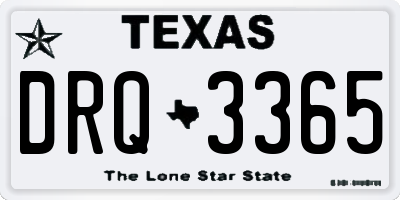 TX license plate DRQ3365