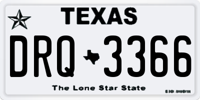 TX license plate DRQ3366