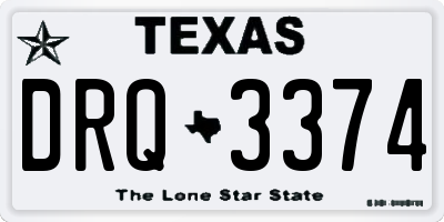 TX license plate DRQ3374