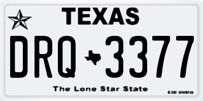 TX license plate DRQ3377