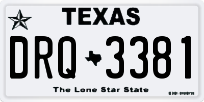 TX license plate DRQ3381