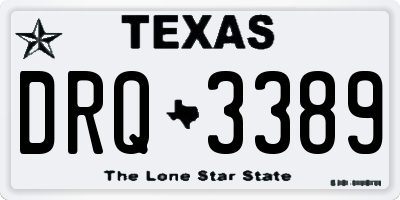 TX license plate DRQ3389