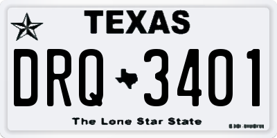 TX license plate DRQ3401