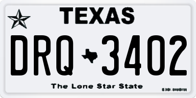 TX license plate DRQ3402