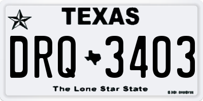 TX license plate DRQ3403