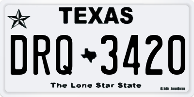 TX license plate DRQ3420
