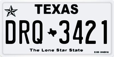 TX license plate DRQ3421