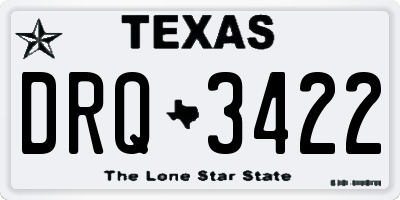TX license plate DRQ3422