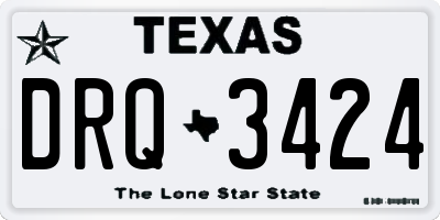 TX license plate DRQ3424