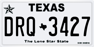 TX license plate DRQ3427