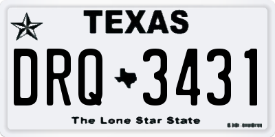 TX license plate DRQ3431
