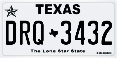 TX license plate DRQ3432